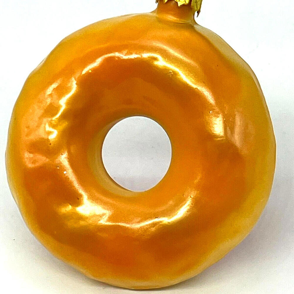 Pink Frosting Sugar Sprinkles Donut Hand Blown‎ Glass 4" Christmas Ornament - Picture 2 of 8